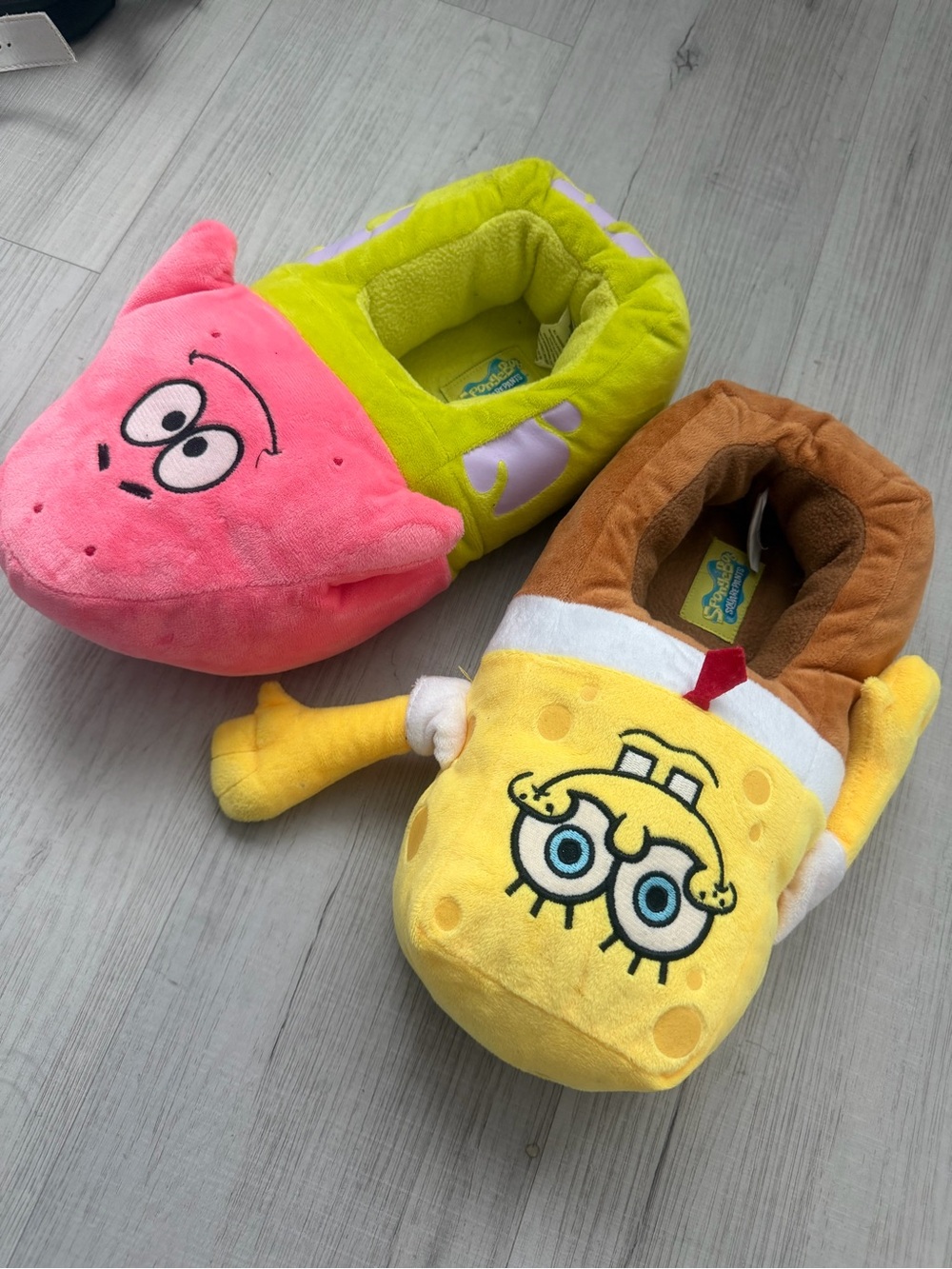 SpongeBob & Patrick Plush Slipper Set - Yellow & Pink